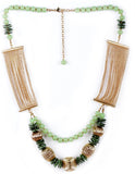 Galz4ever Classic Gold & Green Alloy Necklace