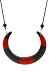 Galz4ever Red & Black Long Resin Alloy Necklace