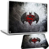 PRINT SHAPES Batman vs red superman Laptop Skin with Mouse pad Combo Set