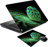 PRINT SHAPES Best green ball Laptop Skin with Mouse pad Combo Set