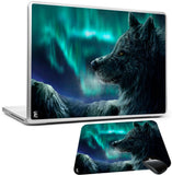 PRINT SHAPES mountain wolf Laptop Skin with Mouse pad Combo Set