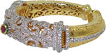 Anjan Brass Cubic Zirconia Yellow Gold Kada