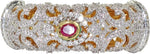 Anjan Brass Cubic Zirconia Yellow Gold Kada