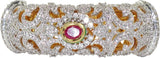 Anjan Brass Cubic Zirconia Yellow Gold Kada