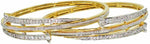 Anjan Brass Cubic Zirconia Yellow Gold Bangle Set