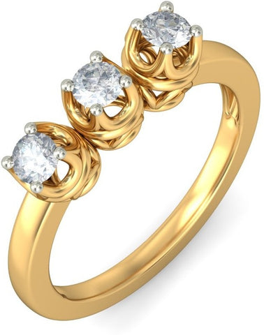 BlueStone The Glamour Fiesta Yellow Gold Diamond 18 K Ring