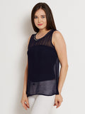 ANASAZI Casual Sleeveless Solid Women's Top