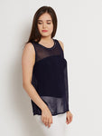 ANASAZI Casual Sleeveless Solid Women's Top