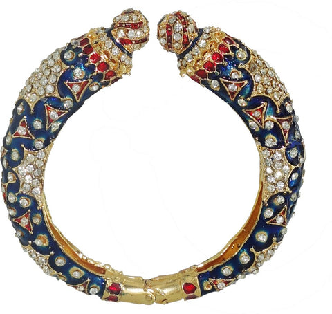Anjan Brass Cubic Zirconia Yellow Gold Kada