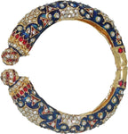 Anjan Brass Cubic Zirconia Yellow Gold Kada