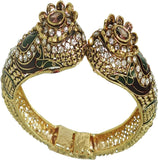 Anjan Brass Cubic Zirconia Yellow Gold Kada