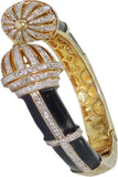 Anjan Brass Cubic Zirconia Yellow Gold Kada