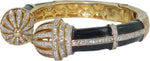 Anjan Brass Cubic Zirconia Yellow Gold Kada
