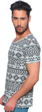 Nucode Geometric Print Men's Round Neck T-Shirt