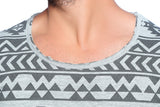 Nucode Geometric Print Men's Round Neck T-Shirt