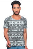 Nucode Geometric Print Men's Round Neck T-Shirt