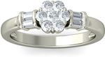 BlueStone The Aru White Gold Diamond 14 K Ring