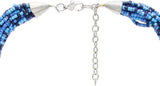 Galz4ever Blue & Silver Seed Bead Alloy Necklace