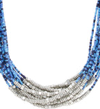 Galz4ever Blue & Silver Seed Bead Alloy Necklace