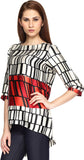 Fashion205 Casual 3/4 Sleeve Printed Women's Top