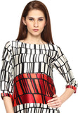 Fashion205 Casual 3/4 Sleeve Printed Women's Top