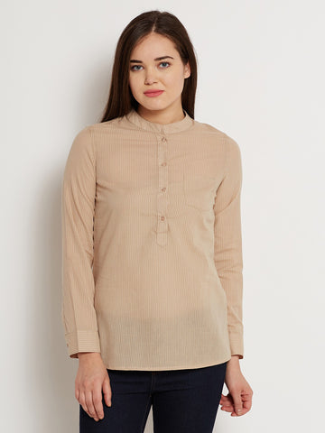 ANASAZI Casual Full Sleeve Striped Women's Top