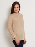 ANASAZI Casual Full Sleeve Striped Women's Top