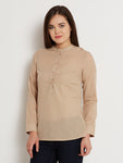 ANASAZI Casual Full Sleeve Striped Women's Top