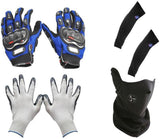 Pro biker 1 Bike Gloves, 1 Neoprene Face Mask-Black, 1 Gloves Combo