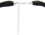 Galz4ever Black & Silver Seed Bead Alloy Necklace