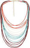 Galz4ever Four Layer Multi Bead Alloy Necklace