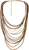 Galz4ever Dark Gold & White Bead Alloy Necklace