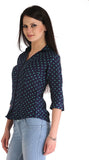 ZAIRE Casual 3/4 Sleeve Polka Print Women's Top