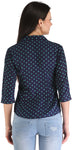 ZAIRE Casual 3/4 Sleeve Polka Print Women's Top