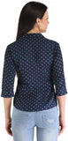 ZAIRE Casual 3/4 Sleeve Polka Print Women's Top