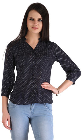 ZAIRE Casual 3/4 Sleeve Polka Print Women's Top