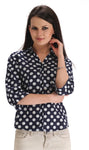 ZAIRE Casual 3/4 Sleeve Polka Print Women's Top