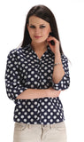 ZAIRE Casual 3/4 Sleeve Polka Print Women's Top