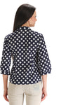 ZAIRE Casual 3/4 Sleeve Polka Print Women's Top