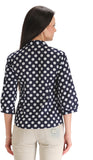 ZAIRE Casual 3/4 Sleeve Polka Print Women's Top