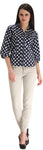 ZAIRE Casual 3/4 Sleeve Polka Print Women's Top