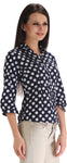 ZAIRE Casual 3/4 Sleeve Polka Print Women's Top