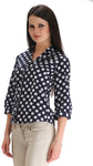 ZAIRE Casual 3/4 Sleeve Polka Print Women's Top