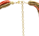 Galz4ever Red Brown Seed Bead Alloy Necklace