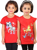 My Little Joy Casual Short Sleeve Printed Baby Girl's Top