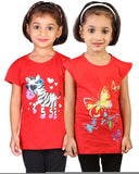 My Little Joy Casual Short Sleeve Printed Baby Girl's Top