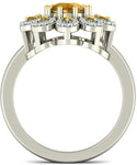 BlueStone The Amerouge White Gold Citrine, Diamond 18 K Ring
