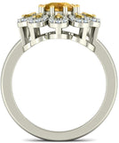 BlueStone The Amerouge White Gold Citrine, Diamond 18 K Ring