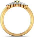 BlueStone The Epitome Luxuriate Yellow Gold Diamond, Emerald 18 K Ring