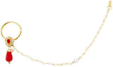 Radhesh Creation Crystal Yellow Gold Plated Brass Nathiya